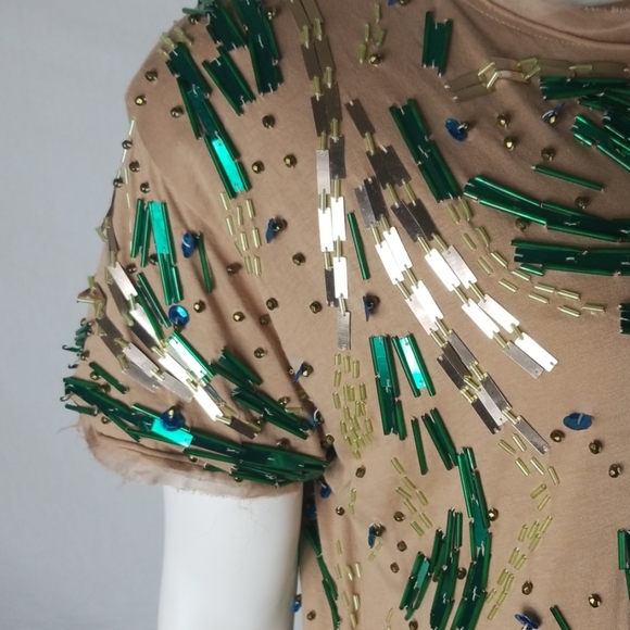 Lanvin Paris Hand Beaded Tee Shirt Dress Rare!WOW - Picture 6 of 8